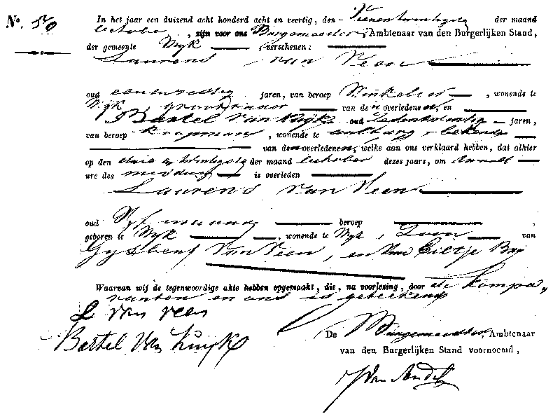 18481024 ovl akte 46 Laurens zv G v Veen - E Bax